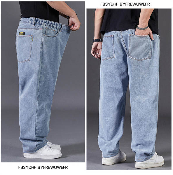 Jovens de meia-idade relaxante e relaxante calças homens trabalhando moinho sujo resistente a sujidade gordo pequeno jeans homem