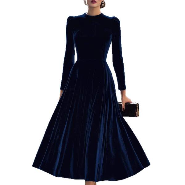 Vestido de comércio exterior transfronteiriço da Europa e dos Estados Unidos 2025 Outono e Inverno Novo Vestido de comércio exterior transfronteiriço