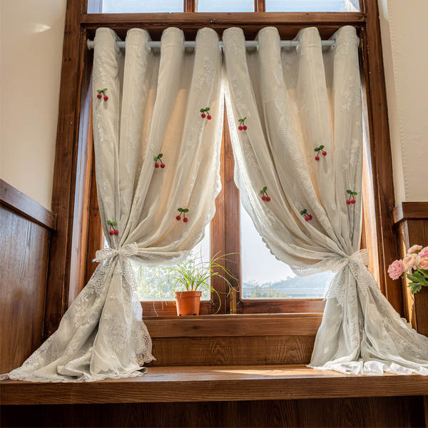 DOPAMIN Francês cortinas de cobertura completa campo e ventilação dupla camada pendurado cavidade dormitório janela flutuante táxi fácil
