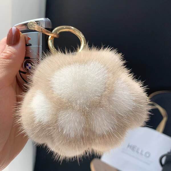 Pendente de gato de pelúcia para bolsa