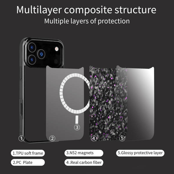 Aplicável ao iPhone 17 Promax Forjado Fibra de Carbono Telemóvel Shell Apple 17Air Protector 17Pro Magnético