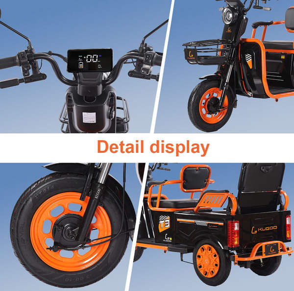 KUGOO T3 triciclo elétrico 500W 60V 60KM faixa de rodagem motorizada triciclo 3 rodas