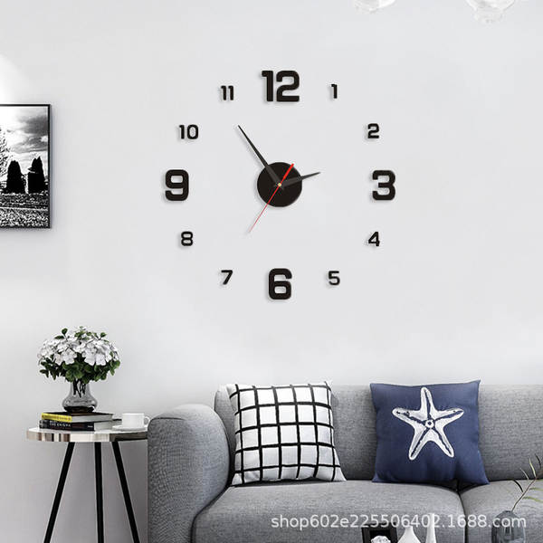 Relógio nocturno de venda direta do fabricante de relógios simples de moda criativo DIY Relógio de sala de estar de quarto de relógio de parede personalizado