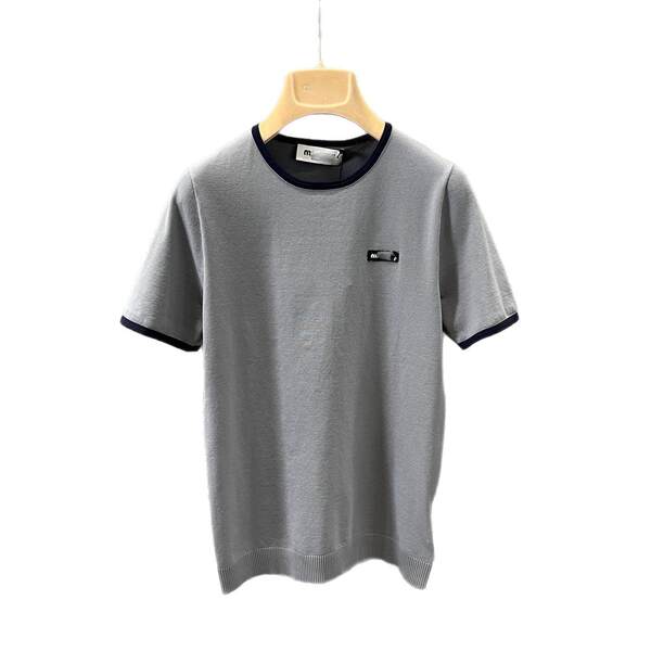 Novo modelo da fábrica de petróleo Miu Sul do início da primavera tendência de lazer esportivo americano T-shirt cor-de-rosa cor-de-rosa