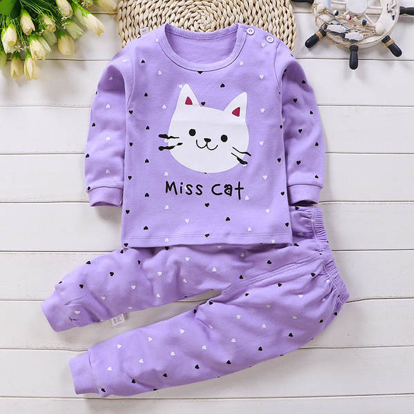 Conjunto de pijama de algodão para crianças
