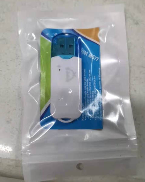 Pequeno chapéu azul USB Bluetooth receptor de áudio sem fio com microfone compatível com telefone celular Bluetooth sem chamadas