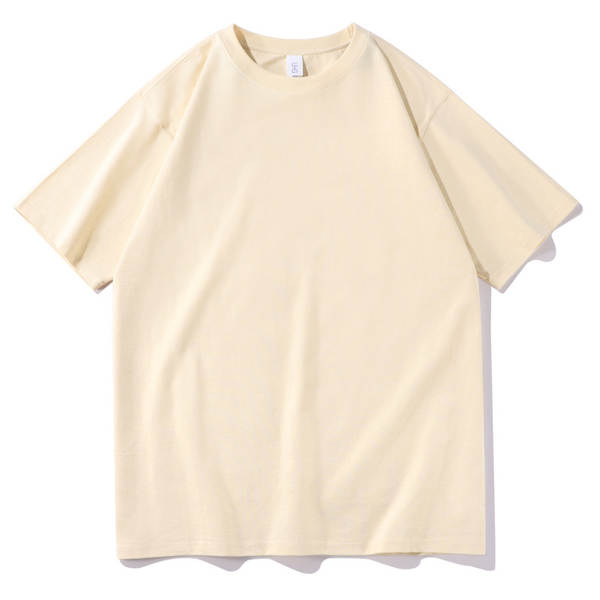 T-shirt de algodão puro para homens de peso pesado de 230 g de pulso diário para homens de pulso curto