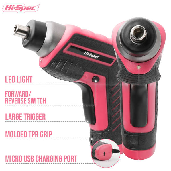Hi-Spec 35 pacotes 4V USB elétrico de parafuso de carregamento elétrico de lítio Kit de ferramentas domésticas