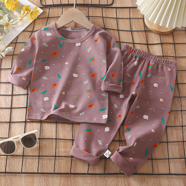 Conjunto de pijama para crianças de primavera