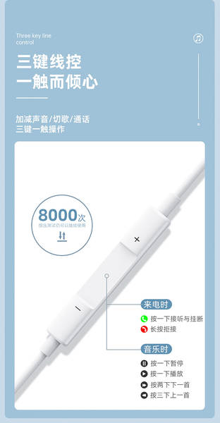 Tipo-C Flat aplicável Xiaomi Huawei 3.5mm telefone inteligente com fio de fone de ouvido com fone de ouvido