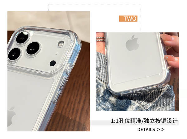 Aplicável Apple 17 Promax Cave Novo iPhone 17 transparente 17pro Sensor Avançado 16 Cave 15 Espaço