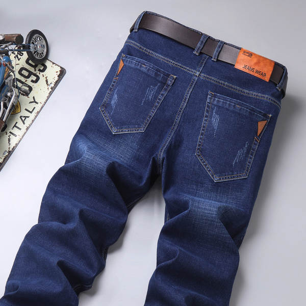 Fabricante de vendas diretas de jeans masculinos de primavera e verão de luxo boa qualidade resiliente negócios de lazer homens jeans calças longas