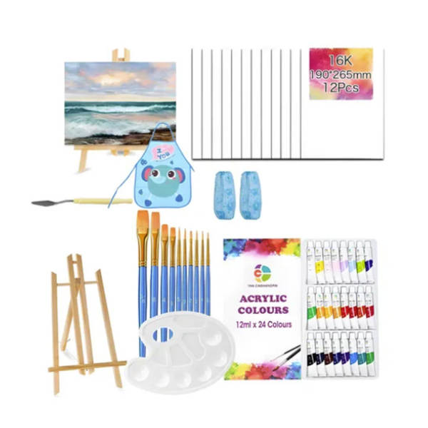 Pinturas de acrílico por atacado kit impermeável artesanato para crianças iniciantes pintura 12/24/36 cor pintura a óleo branco