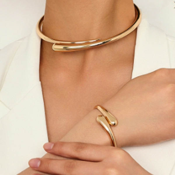 1 conjunto de moda europeia-americana simples metal pesado geométrico de forma de círculo brilhante feminino pulseira anel de joalharia