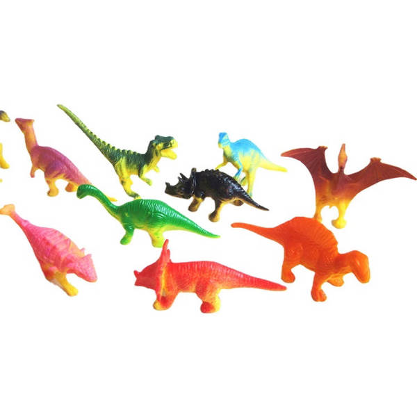 Transfronteiriço Soft 6 cm mini 12 peças de brinquedo de dinossauro modelo infantil plástico brinquedo de comida de dinossauro