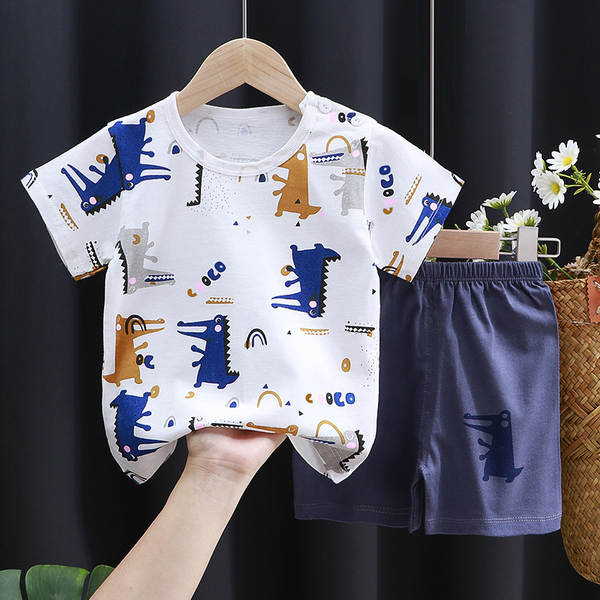 Conjunto de verão infantil de algodão