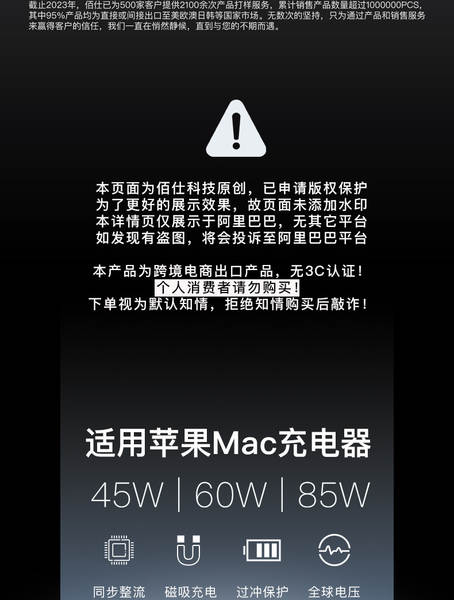 Adaptador de alimentação para notebook da Apple 45W60W85W PD Rapid Charger 30W61W87W96W