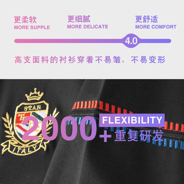 Vestido masculino leve e luxuoso sensível 3D digital impressão emblema corpo livre de calor longas mangas camisa masculina fornecimento grossista transfronteiriço