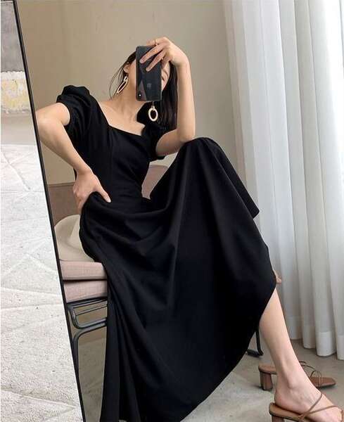 Vestido preto longo hebem