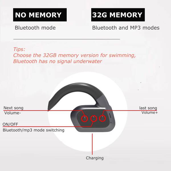 IPX8 Waterproof Swimming Headphones with  MP3 Player 32G