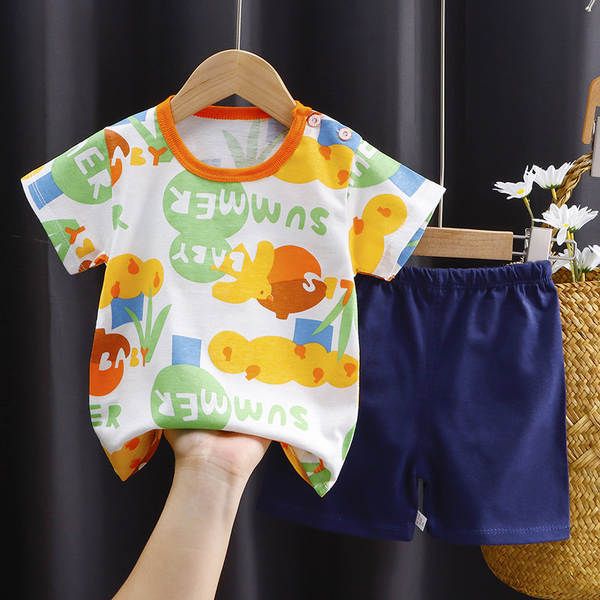 Conjunto de verão infantil de algodão