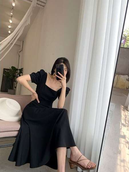Vestido preto longo hebem