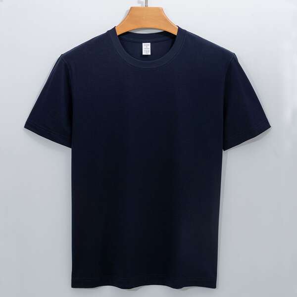 High-end 220g Solona T-Shirt Homem Meia-Lança Modelo T-Shirt Corta-Lança Homem T-Shirt Puro Fim de Verão