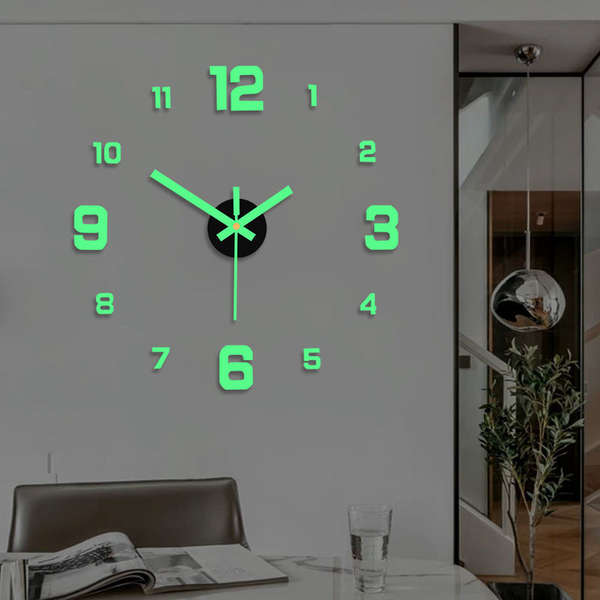 Relógio nocturno de venda direta do fabricante de relógios simples de moda criativo DIY Relógio de sala de estar de quarto de relógio de parede personalizado