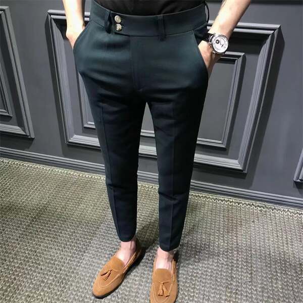 Calça social masculina reta