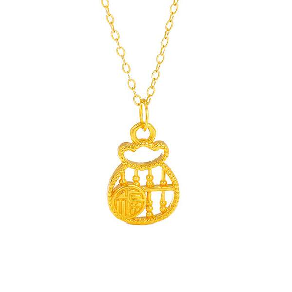 Colar de Ouro 999 com Pendente de Flor