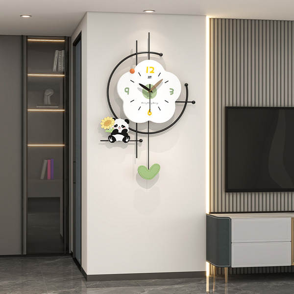 Relógio de panda criativo pendurado sala de estar sensualidade avançada modernas simples relógio silencioso casa decoração relógio pendurado parede sem furos