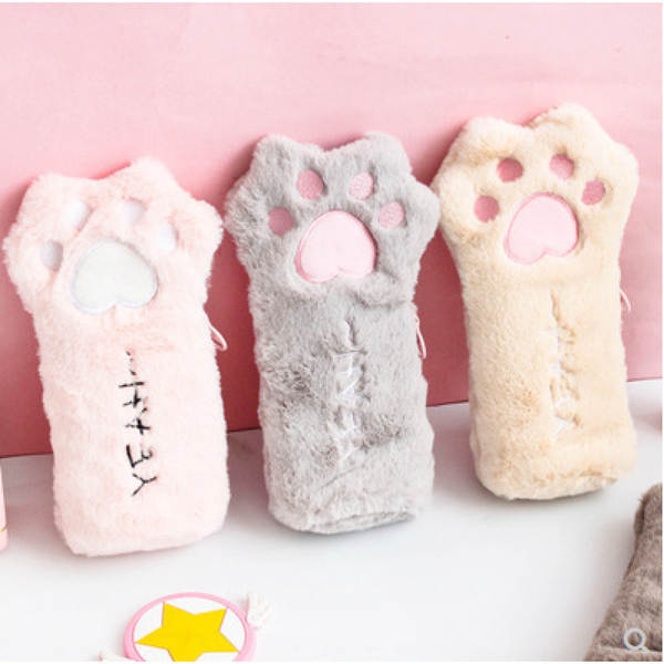 Bolsa de Lápis com Forma de Pata de Gato