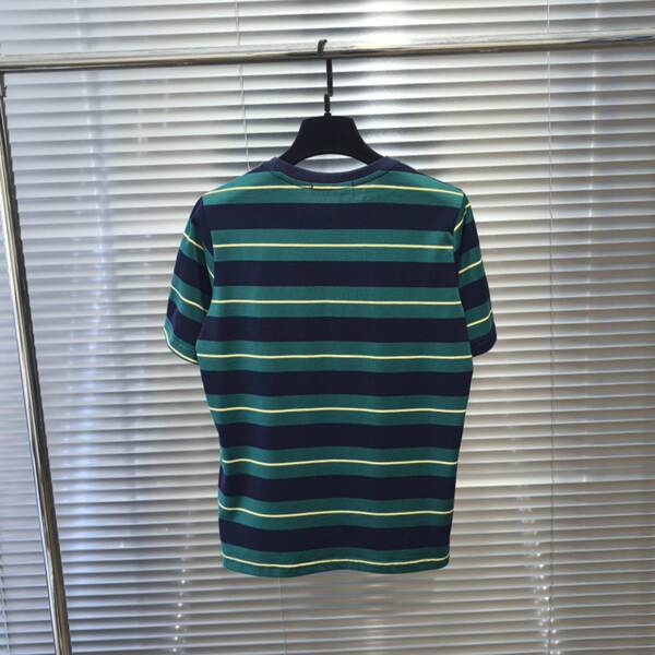 Camiseta curta listrada de algodão
