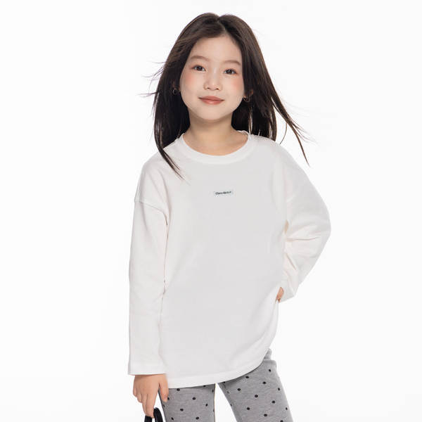 T-shirt de algodão puro miu para meninas T-shirt de algodão puro miu para meninas 2025 primavera nova versão coreana para meninos simples e relaxante