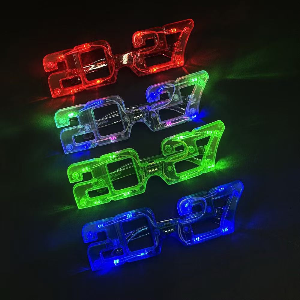 Lentes transfronteiriças do Ano Novo 2027 LED lentes digitais de flash bar festa de festa de brinquedos de brinquedo