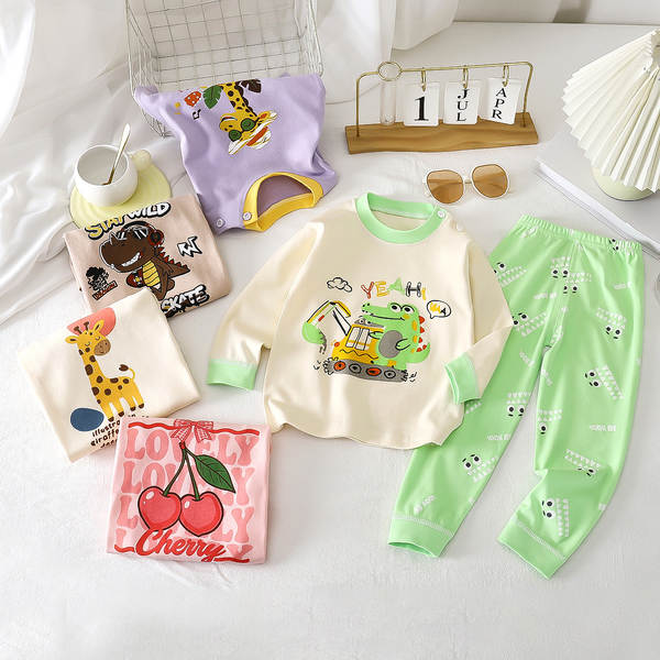 Conjunto de pijama de algodão para crianças