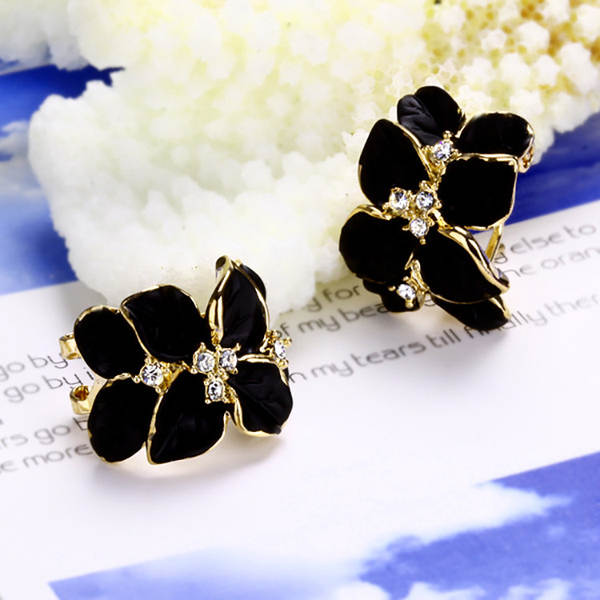 Conjunto de Colar e Brinco de Flor de Chá