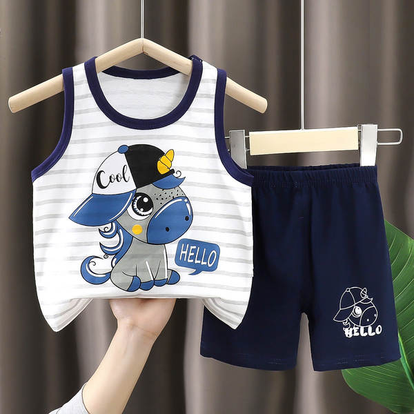 Vestido de verão infantil de algodão