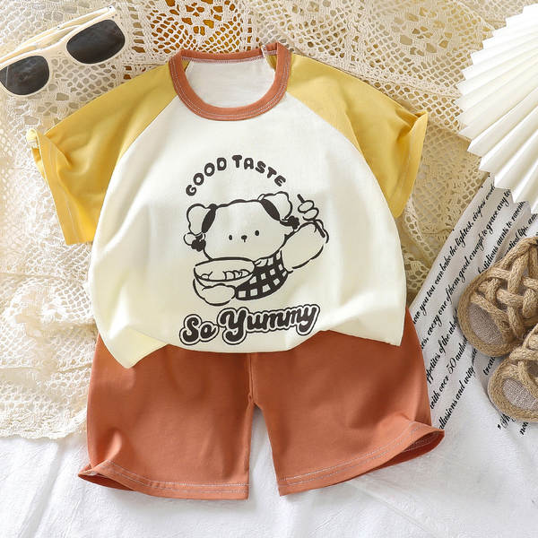 Conjunto de verão infantil de algodão