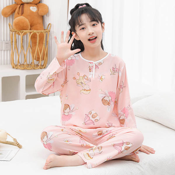 Conjunto de pijama infantil de algodão para verão