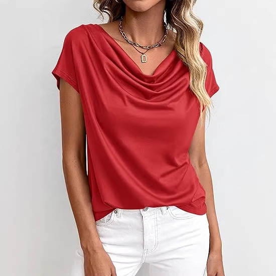 2026 Amazon cross-border moda primavera-verão europeia roupas de beleza colar roupa casual moda puramente pano curto