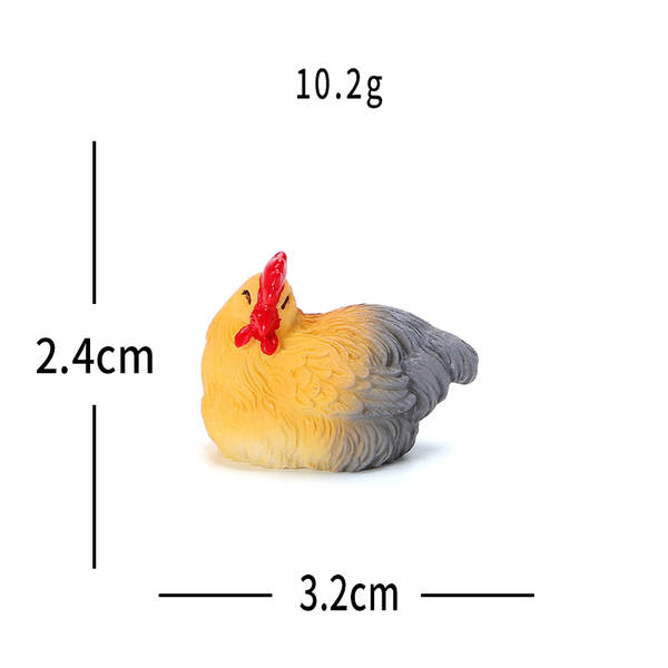 Micro-paisagem criativa fazenda de simulação de galinhas grandes de galinhas de espinhas diy acessórios de decoração de mesa mini pedaços