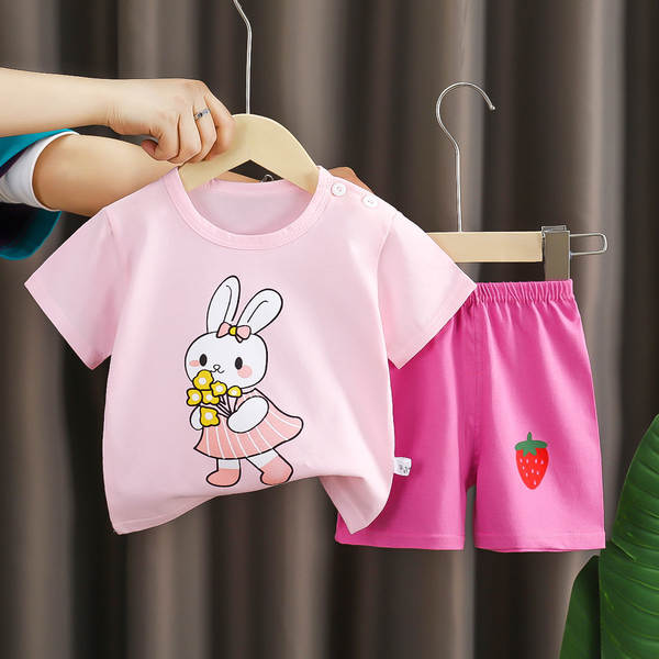 Conjunto de verão infantil de algodão