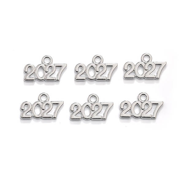 Fabricante de vendas diretas de acessórios de jóias DIY Número Suspensão 2025 2026 2027 9x14mm