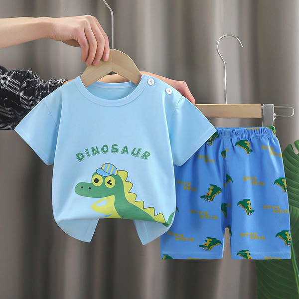 Conjunto de verão infantil de algodão