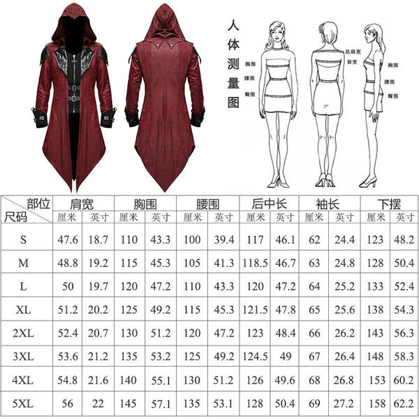 2026wish Amazon Europa e América medieval Halloween retrospectiva casaco empilhado homem Gothic preto vestido de roupa