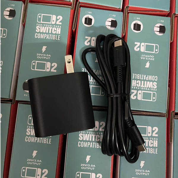 Novo Switch2 Host Neutral PD Carregador NS2 Jogo Adaptador de alimentação do motor 60W Carregador Rápido