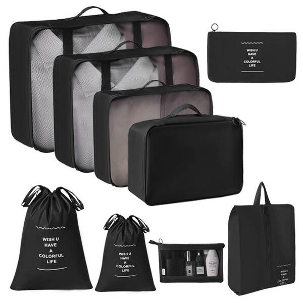 Bolsa de viagem da Amazon 7 peças de bagagem ao ar livre bolsa de distribuição multifuncional de maquiagem de roupas