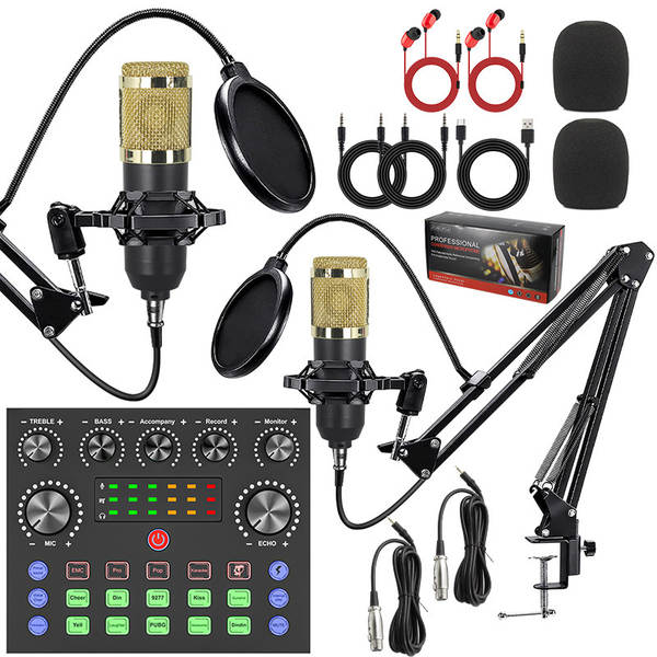 Transfronteiriço V8S Inglês de transmissão ao vivo bm800 pacote de braço pendurado pacote de cartão de telefone celular de transmissão ao vivo podcast completo