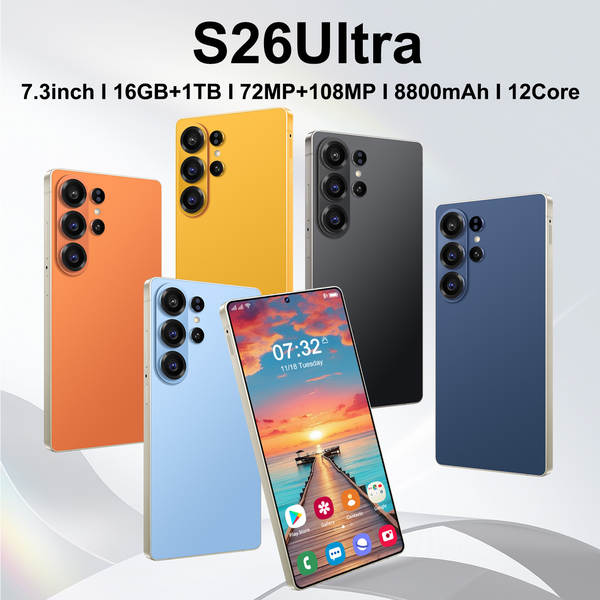 Novo celular inteligente transfronteiriço S26 Ultra com caneta integrada com suporte total à Internet para distribuição por atacado